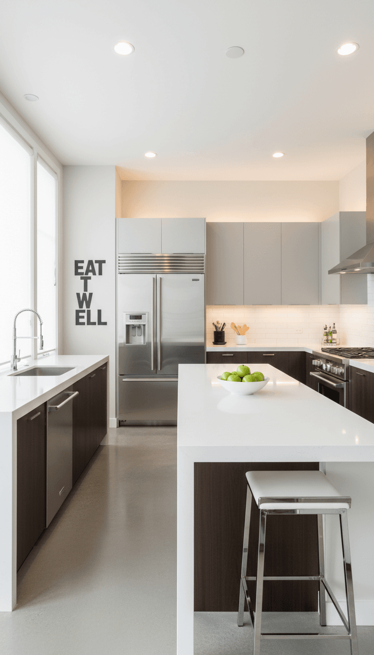 Clean modern kitchen with sparkling surfaces